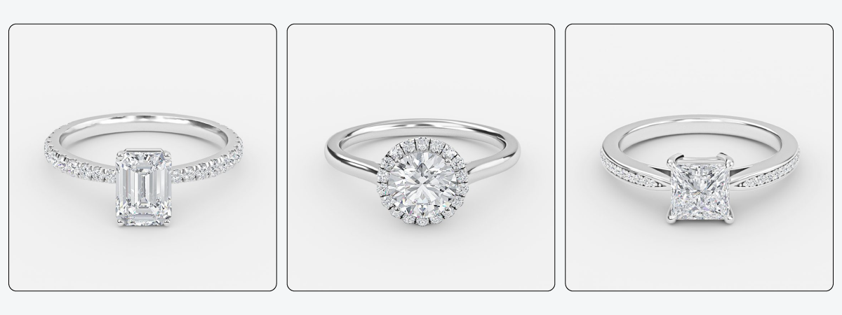 melee diamond engagement ring