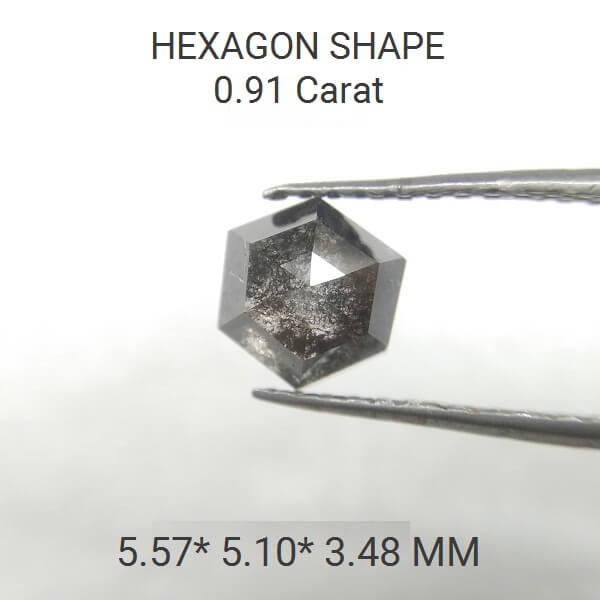 91 Pointer Hexagon Salt And Pepper Diamond