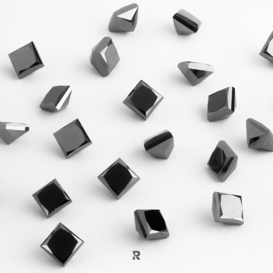 princess cut black diamond