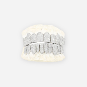 Custom I Clarity Diamond Grillz Hand Set Natural Diamonds Gold Grillz (Zig-zag Setting)