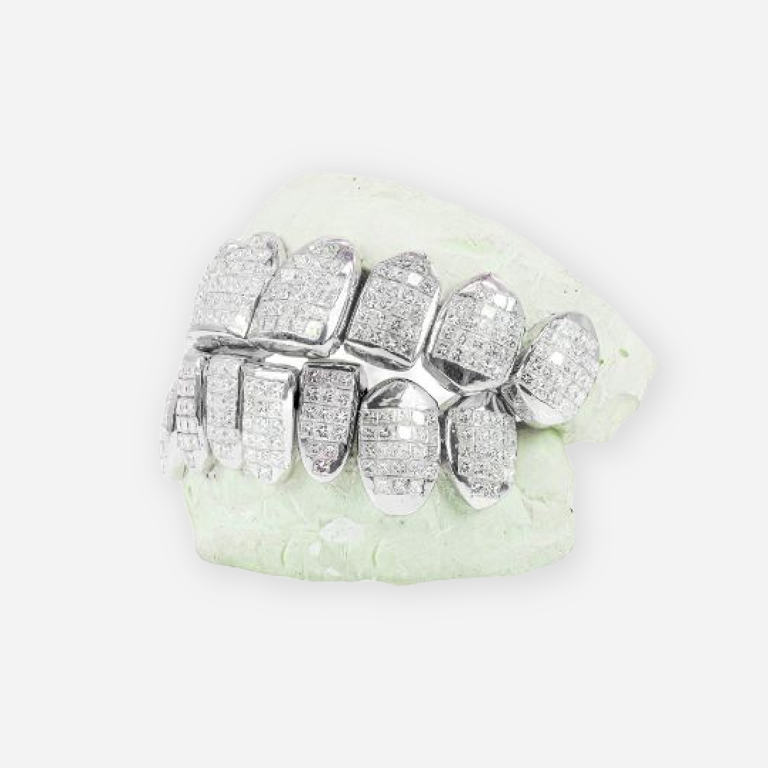 Diamond cut deals white gold grillz