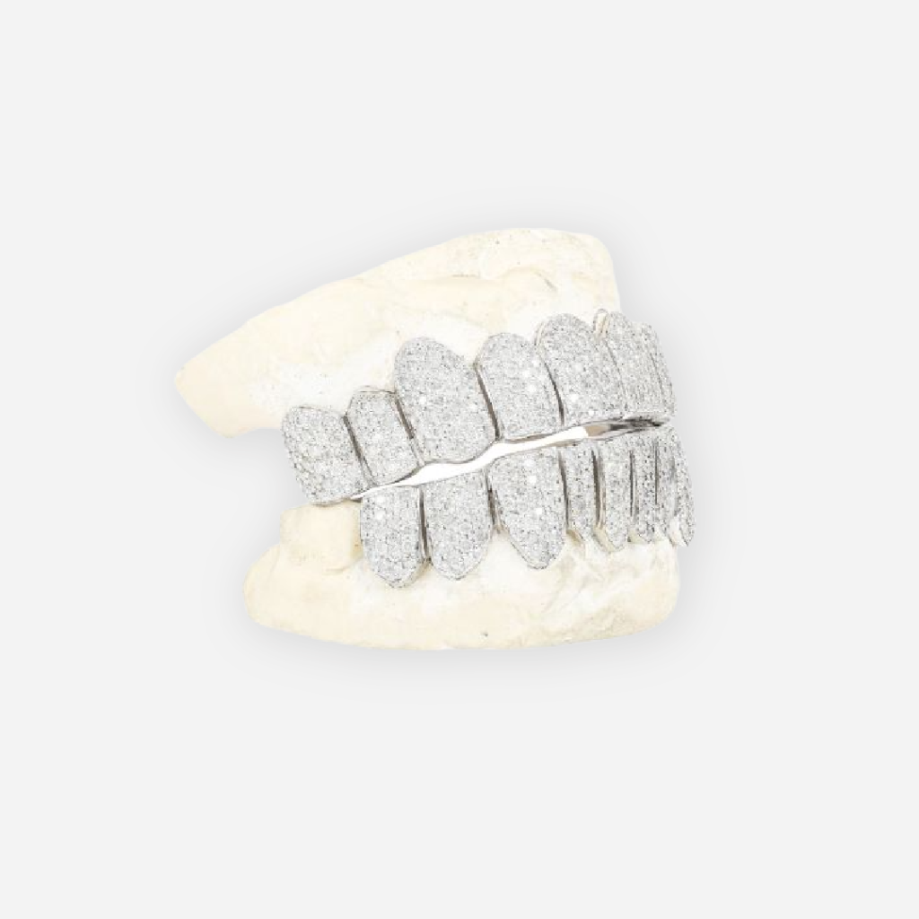 Buy Custom Natural Diamond Hand Set Gold teeth Grillz