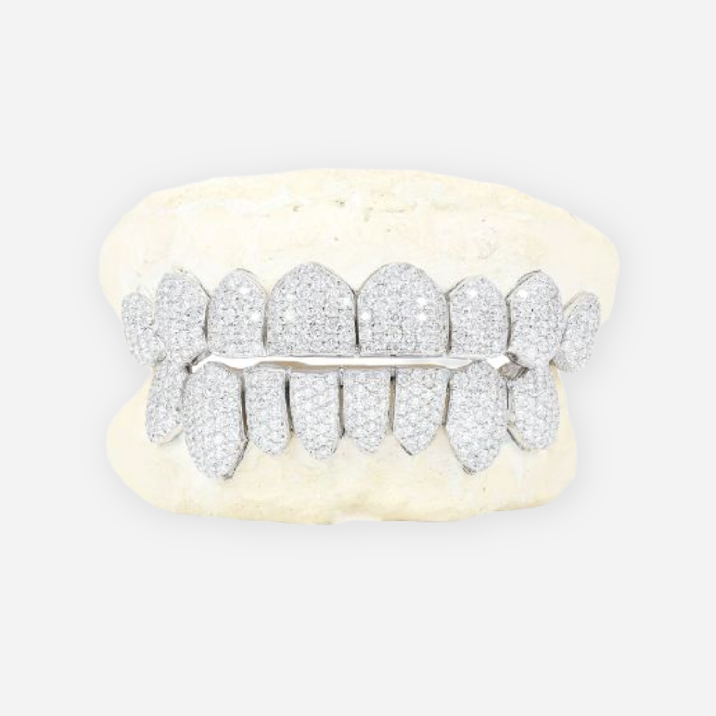 Shop Custom Vvs Clarity Natural Diamond Teeth Grillz Zigzag Setting Gold Grillz