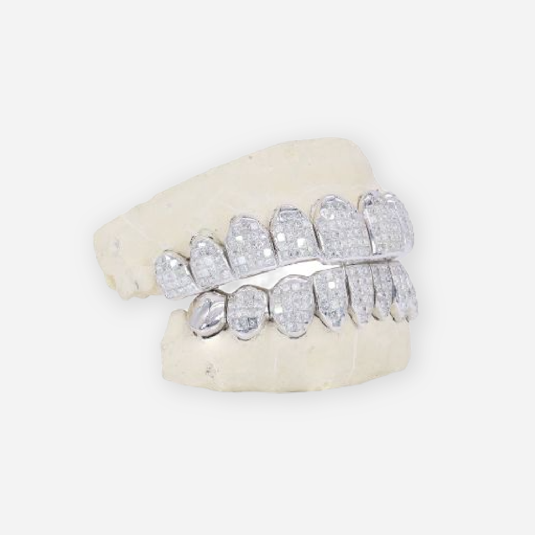 white gold vvs diamond grill