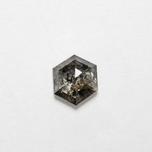 0.79ct Hexagon Cut Salt & Pepper Natural Diamond