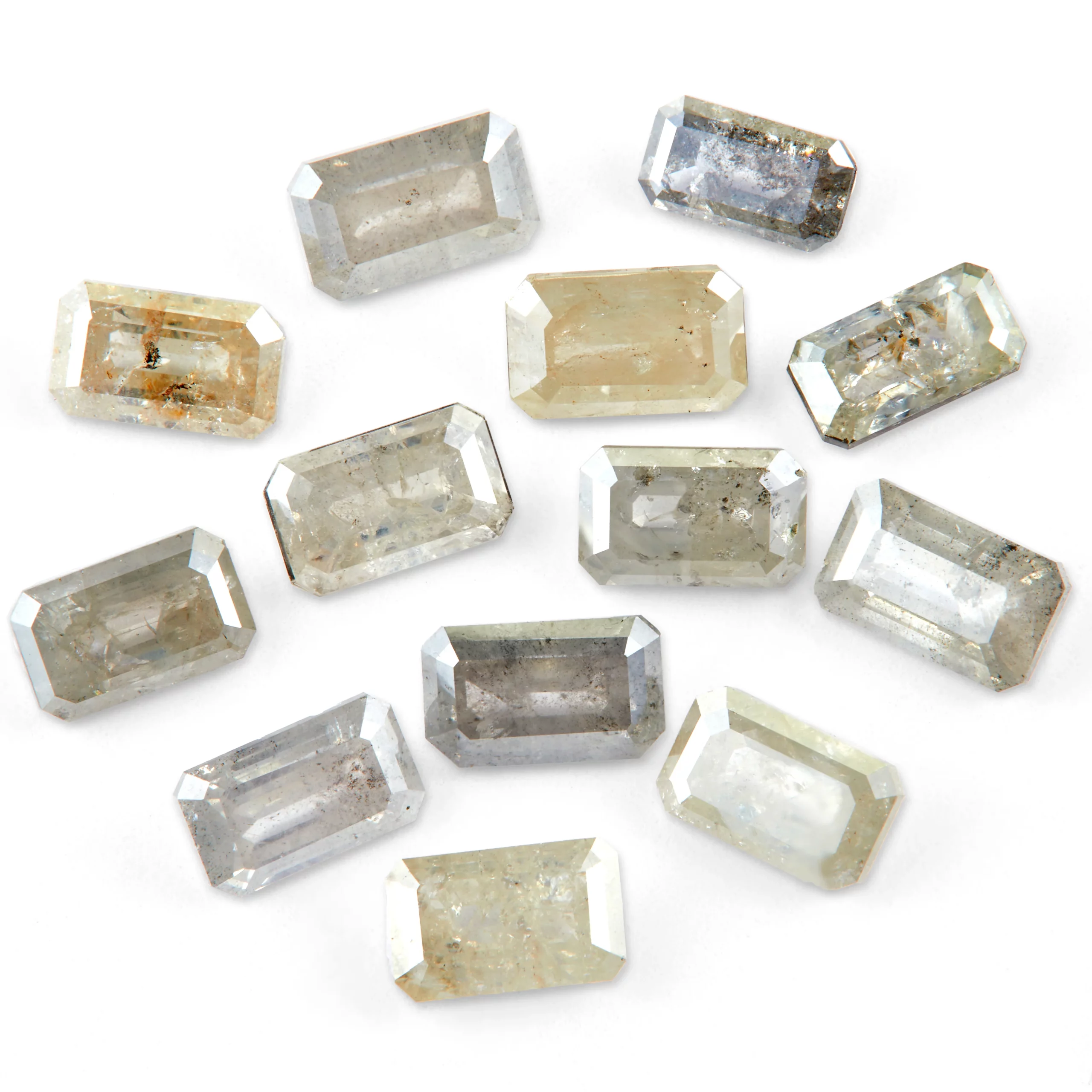 rose cut salt and pepper diamoad