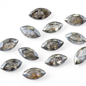 Marquise Cut Salt and Pepper Diamond