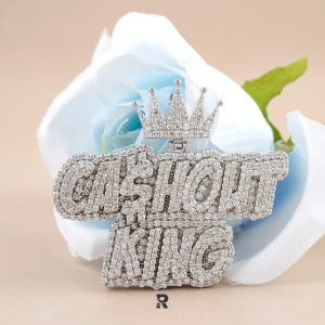 Custom Made 'CASHOUT KING' Crown Diamond Pendant