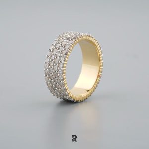 Thick Wide Diamond Wedding Ring