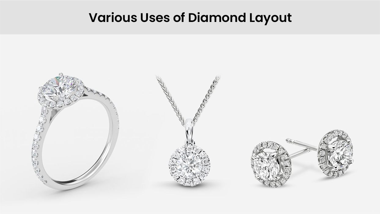 natural Melee diamond layout for fine jewelry
