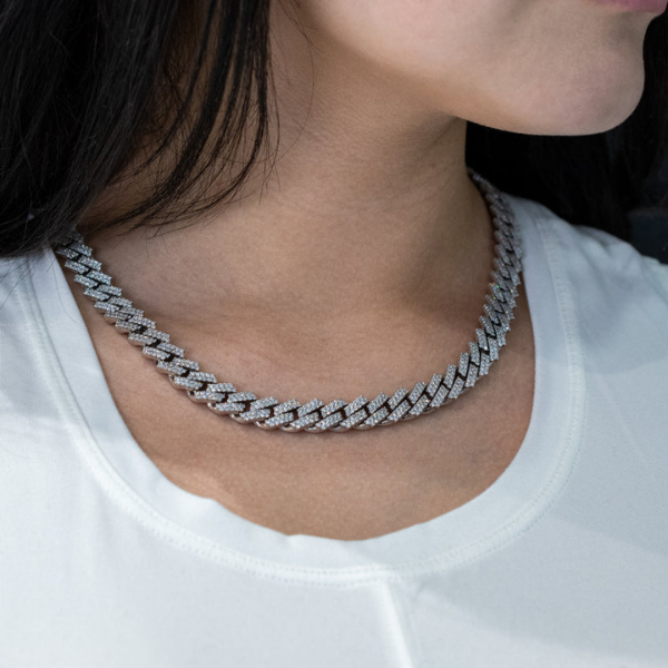 10mm Round Diamonds Cuban Link Chain