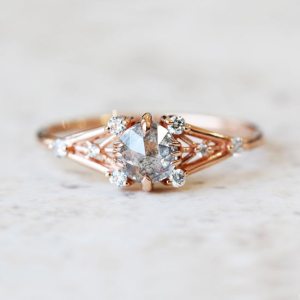 Celeste Salt and Pepper Diamond Ring