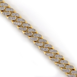 12mm Round Diamond Miami Cuban Bracelet