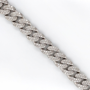 12mm Real Round Diamond Cuban Bracelet