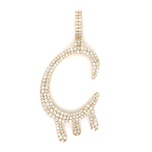 2.00 CT Drip Letter "C" Diamond Pendant