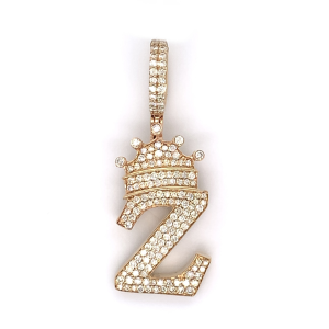 1.30 CT Letter "Z" King Crown Diamond Pendant