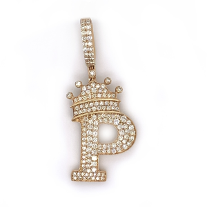 1.30 CT Letter "P" King Crown Diamond Pendant 1.30 CT Letter "P" King Crown Diamond Pendant