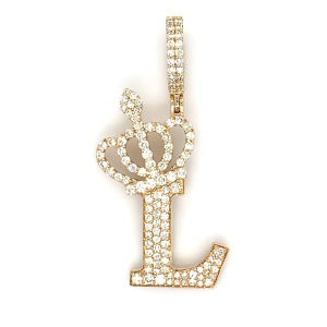 1.30 CT Letter "L" Queen Crown Diamond Pendant 1.30 CT Letter "L" Queen Crown Diamond Pendant