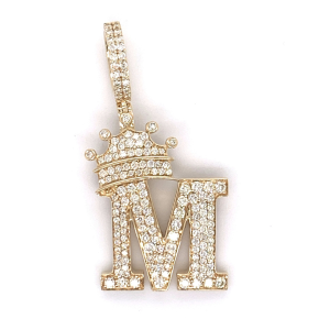 1.30 CT "M" King Diamond Pendant