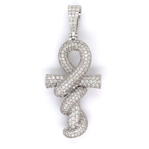 4.00 Ct Ankh Serpent Diamond pendant