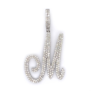 2.50 CT Letter "M" Diamond Pendant