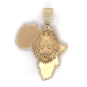 1.75 CT African Lion Diamond Pendant