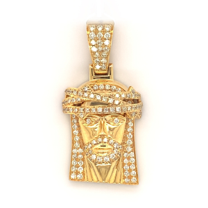 1.50 CT Jesus Head Diamonds Pendant