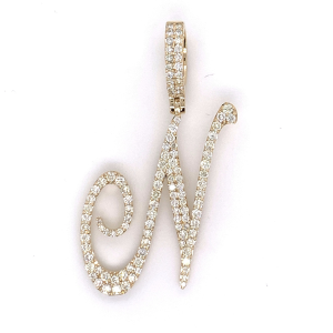 2.50 CT Letter "N" Diamond Pendant