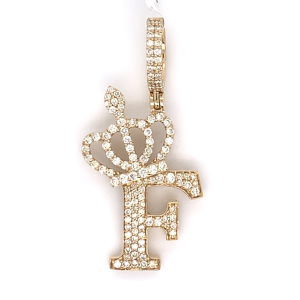 1.30 CT Letter "F" Queen Crown Diamond Pendant 1.30 CT Letter "F" Queen Crown Diamond Pendant