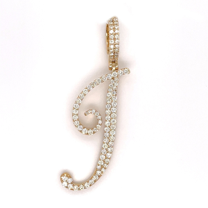 0.75 CT Letter "J" Diamond Pendant