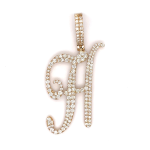 2.5 CT Letter "H" Diamond Pendant