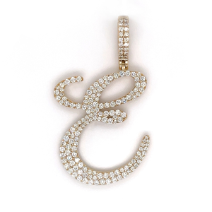 2.50 CT Letter "E" Diamond Pendant