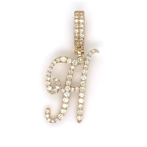 1.00 CT Letter "H" Diamonds Pendant