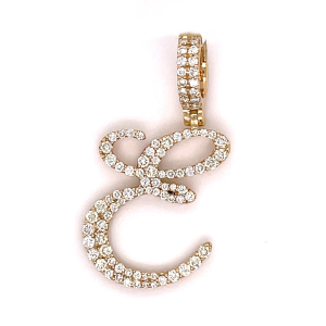 1.30 CT Letter "E" Diamond Pendant