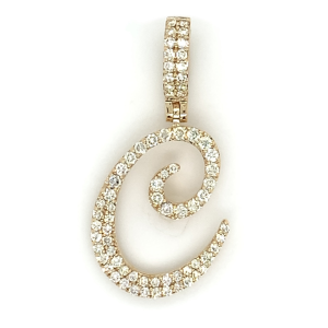 1.00 CT Letter "C" Diamond Pendant