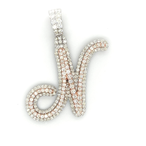 3.50 CT Letter "N" Diamond Pendant