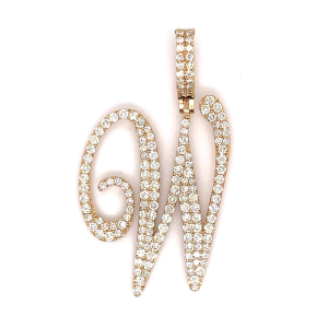 2.50 CT Letter "W" Diamond Pendant