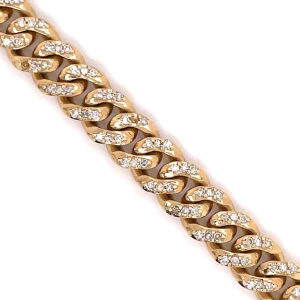 8.00mm Iced Out Diamond Cuban Link Bracelet