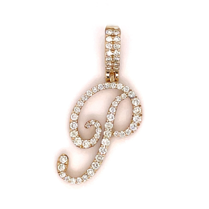 0.75 CT Letter "P" Diamond Pendant