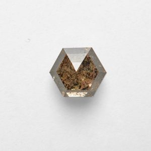 0.93ct Hexagon Cut Salt and Pepper Diamond