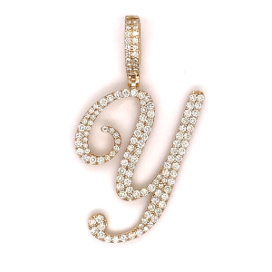 2.50 CT Letter "Y" Diamond Pendant