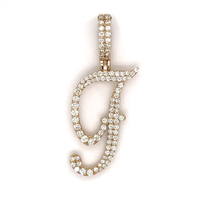 0.75 CT Letter "F" Diamond Pendant