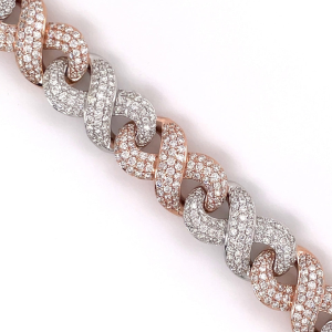 13.50mm Round Real Diamond Cuban Bracelet